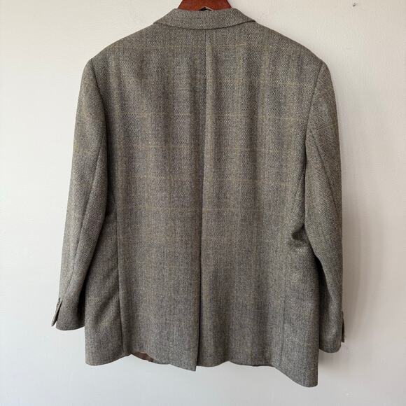 Vintage Chaps Ralph Lauren Jacket 44R Tweed Virgin Wool Blazer Sport Coat Brown - Picture 8 of 16